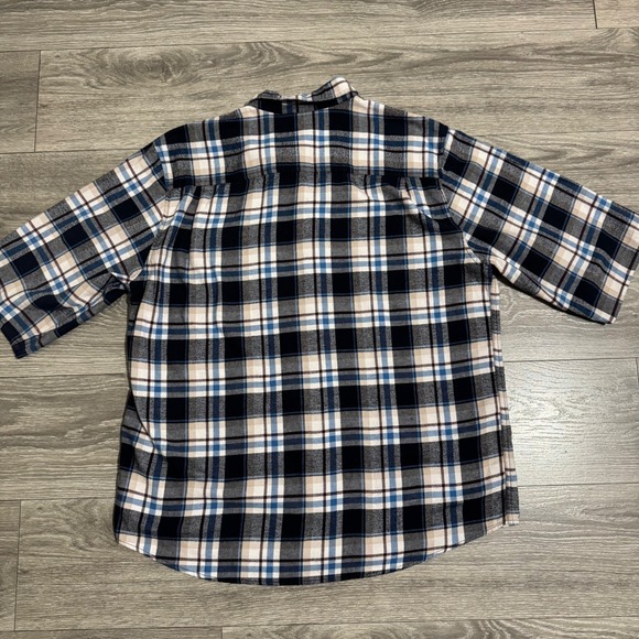 Weatherproof Vintage Men's Plaid Flannel Button Down Shirt XL/EG Blue Black - Picture 6 of 11